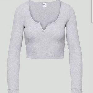 ARITZIA! TNA WAFFLE SCOOPNECK LONG SLEEVE